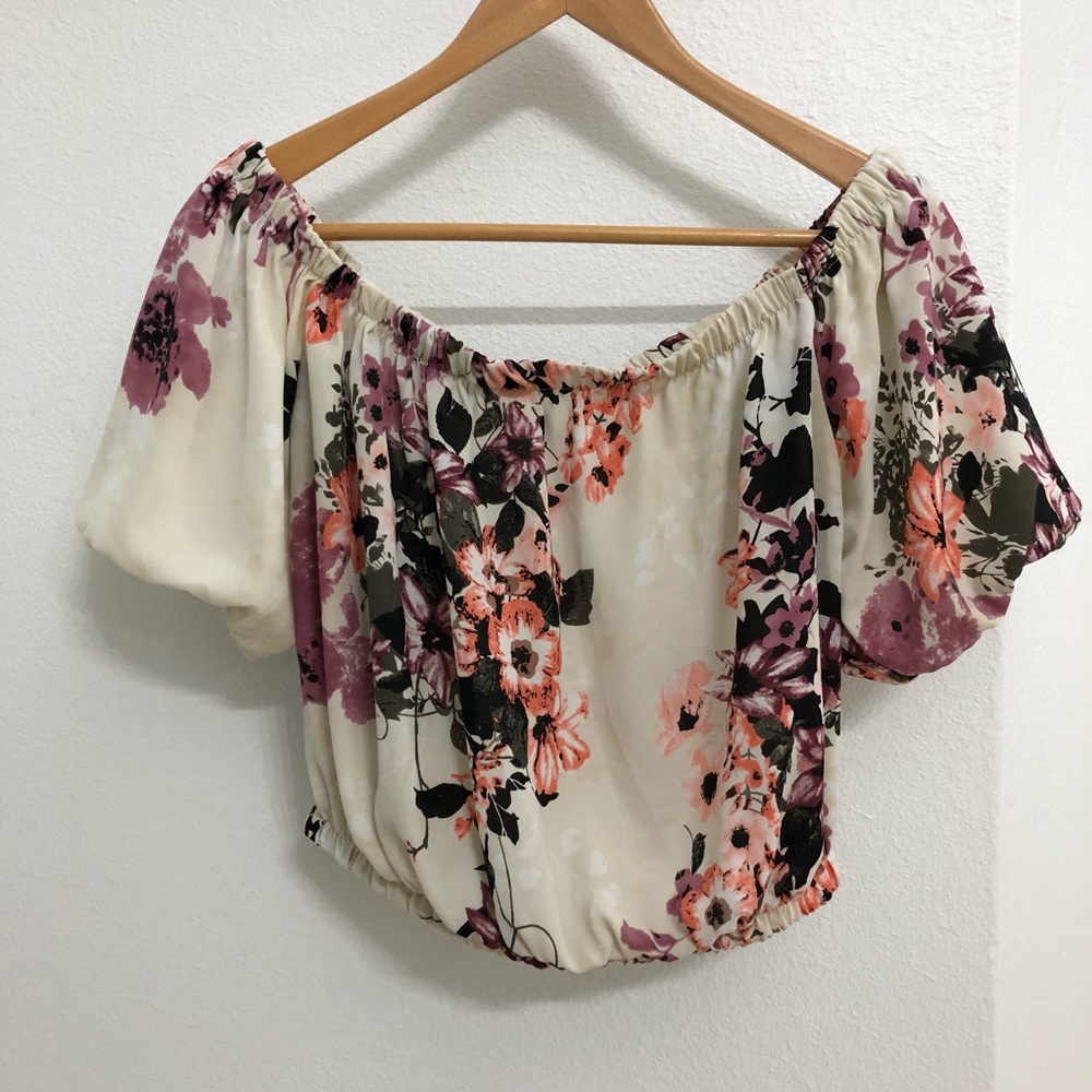 Fashion Nova Floral Crop Blouse